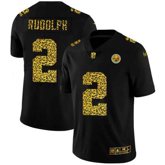 Pittsburgh Steelers 2 Mason Rudolph Men Nike Leopard Print Fashion Vapor Limited NFL Jersey Black